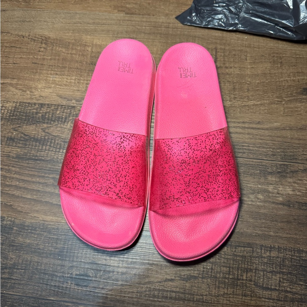 Time and Tru Women's Pink Slide Sandals